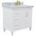 Bellaterra Home Forli 37" 2-Door 3-Drawer White Freestanding Vanity Set - Luxe Vanity & Tub