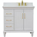 Bellaterra Home Forli 37" 2-Door 3-Drawer White Freestanding Vanity Set - Luxe Vanity & Tub