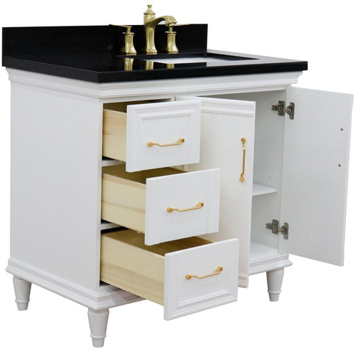 Bellaterra Home Forli 37" 2-Door 3-Drawer White Freestanding Vanity Set - Luxe Vanity & Tub