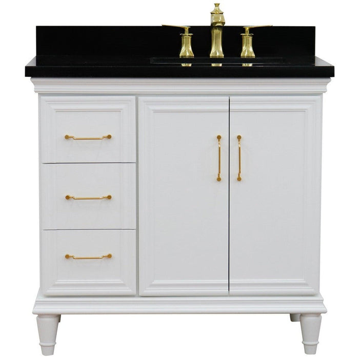 Bellaterra Home Forli 37" 2-Door 3-Drawer White Freestanding Vanity Set - Luxe Vanity & Tub