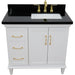 Bellaterra Home Forli 37" 2-Door 3-Drawer White Freestanding Vanity Set - Luxe Vanity & Tub