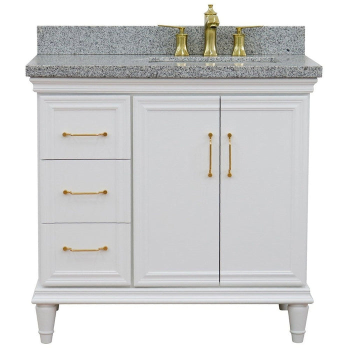 Bellaterra Home Forli 37" 2-Door 3-Drawer White Freestanding Vanity Set - Luxe Vanity & Tub