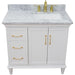 Bellaterra Home Forli 37" 2-Door 3-Drawer White Freestanding Vanity Set - Luxe Vanity & Tub