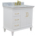 Bellaterra Home Forli 37" 2-Door 3-Drawer White Freestanding Vanity Set - Luxe Vanity & Tub