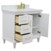 Bellaterra Home Forli 37" 2-Door 3-Drawer White Freestanding Vanity Set - Luxe Vanity & Tub