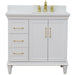 Bellaterra Home Forli 37" 2-Door 3-Drawer White Freestanding Vanity Set - Luxe Vanity & Tub