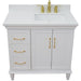 Bellaterra Home Forli 37" 2-Door 3-Drawer White Freestanding Vanity Set - Luxe Vanity & Tub