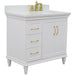 Bellaterra Home Forli 37" 2-Door 3-Drawer White Freestanding Vanity Set - Luxe Vanity & Tub