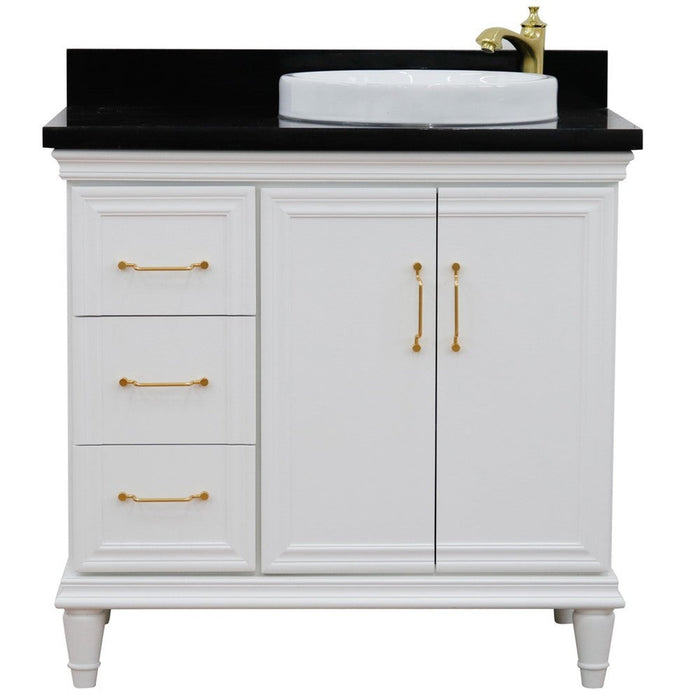 Bellaterra Home Forli 37" 2-Door 3-Drawer White Freestanding Vanity Set - Luxe Vanity & Tub