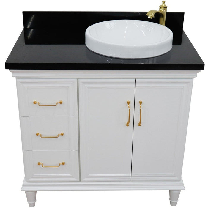 Bellaterra Home Forli 37" 2-Door 3-Drawer White Freestanding Vanity Set - Luxe Vanity & Tub