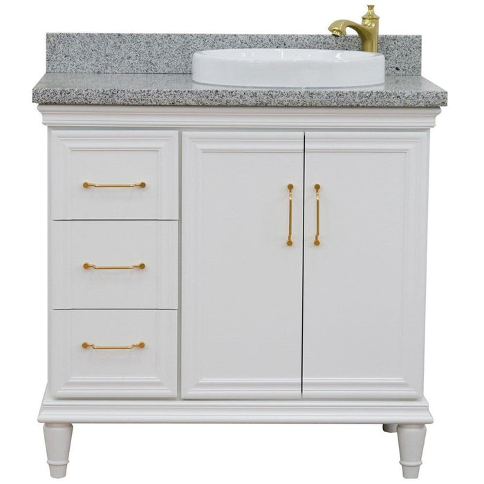 Bellaterra Home Forli 37" 2-Door 3-Drawer White Freestanding Vanity Set - Luxe Vanity & Tub