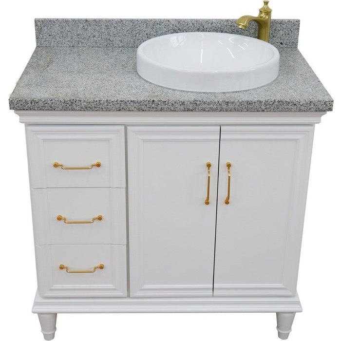 Bellaterra Home Forli 37" 2-Door 3-Drawer White Freestanding Vanity Set - Luxe Vanity & Tub