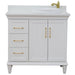 Bellaterra Home Forli 37" 2-Door 3-Drawer White Freestanding Vanity Set - Luxe Vanity & Tub