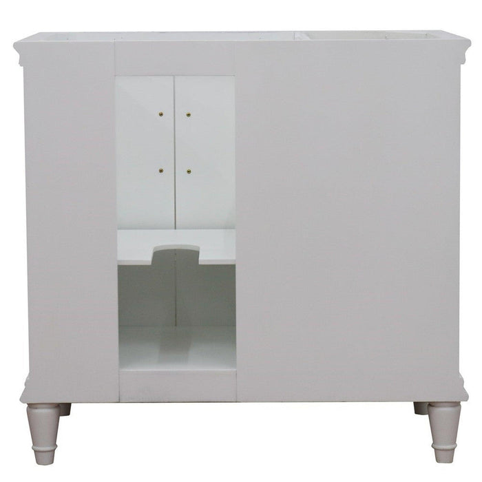 Bellaterra Home Forli 37" 2-Door 3-Drawer White Freestanding Vanity Set - Luxe Vanity & Tub