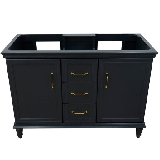 Bellaterra Home Forli 48" 2-Door 3-Drawer Dark Gray Freestanding Double Vanity Base - Luxe Vanity & Tub