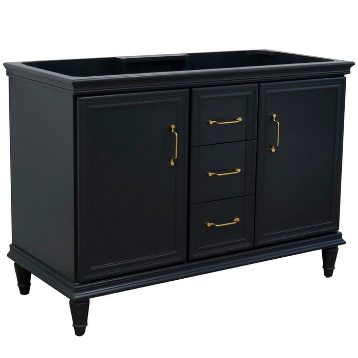 Bellaterra Home Forli 48" 2-Door 3-Drawer Dark Gray Freestanding Double Vanity Base - Luxe Vanity & Tub