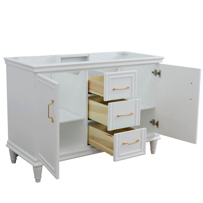 Bellaterra Home Forli 48" 2-Door 3-Drawer White Freestanding Double Vanity Base - Luxe Vanity & Tub