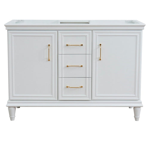 Bellaterra Home Forli 48" 2-Door 3-Drawer White Freestanding Double Vanity Base