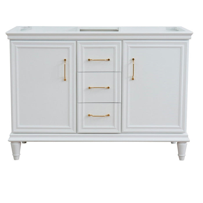 Bellaterra Home Forli 48" 2-Door 3-Drawer White Freestanding Double Vanity Base