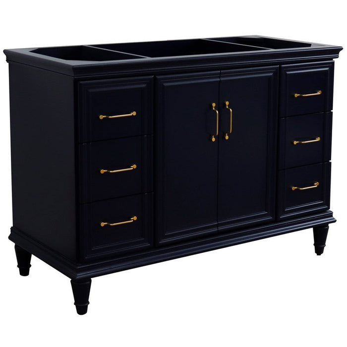 Bellaterra Home Forli 48" 2-Door 6-Drawer Blue Freestanding Single Vanity Base - Luxe Vanity & Tub