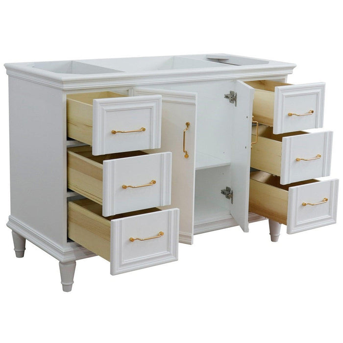 Bellaterra Home Forli 48" 2-Door 6-Drawer White Freestanding Single Vanity Base - Luxe Vanity & Tub