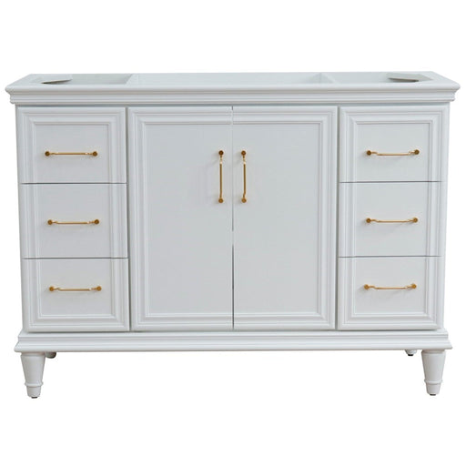 Bellaterra Home Forli 48" 2-Door 6-Drawer White Freestanding Single Vanity Base