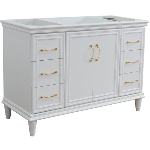 Bellaterra Home Forli 48" 2-Door 6-Drawer White Freestanding Single Vanity Base - Luxe Vanity & Tub