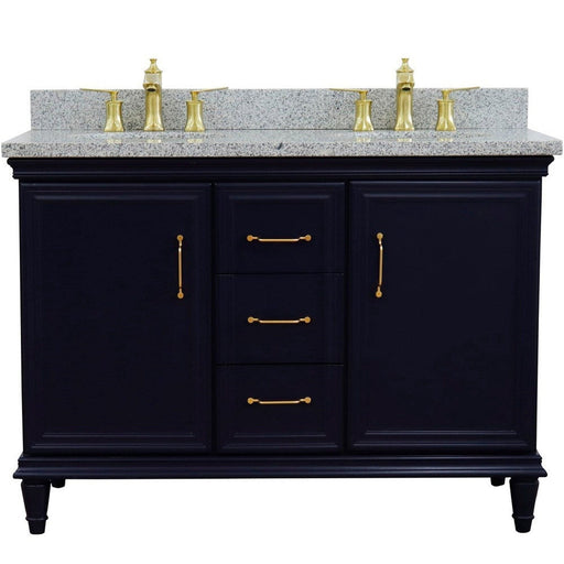 Bellaterra Home Forli 49" 2-Door 3-Drawer Blue Freestanding Vanity Set - Luxe Vanity & Tub