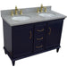 Bellaterra Home Forli 49" 2-Door 3-Drawer Blue Freestanding Vanity Set - Luxe Vanity & Tub