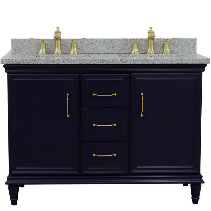 Bellaterra Home Forli 49" 2-Door 3-Drawer Blue Freestanding Vanity Set - Luxe Vanity & Tub