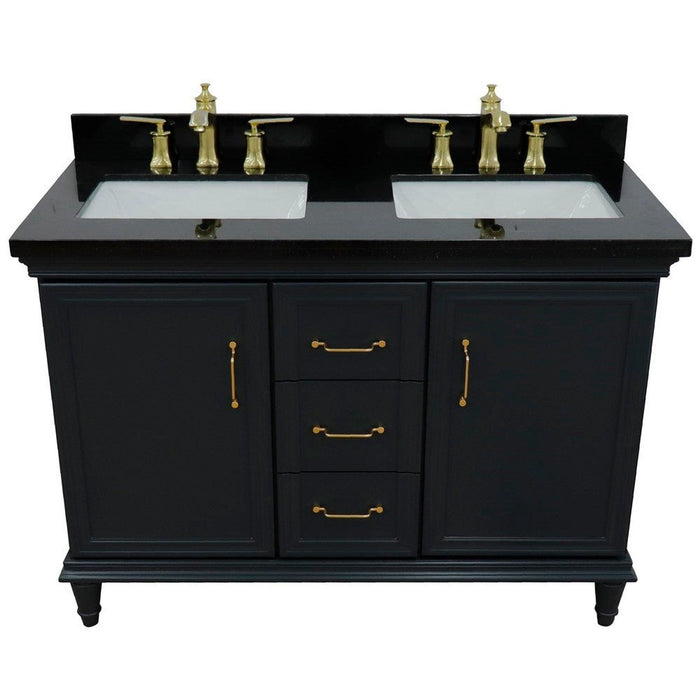 Bellaterra Home Forli 49" 2-Door 3-Drawer Dark Gray Freestanding Vanity Set - Luxe Vanity & Tub