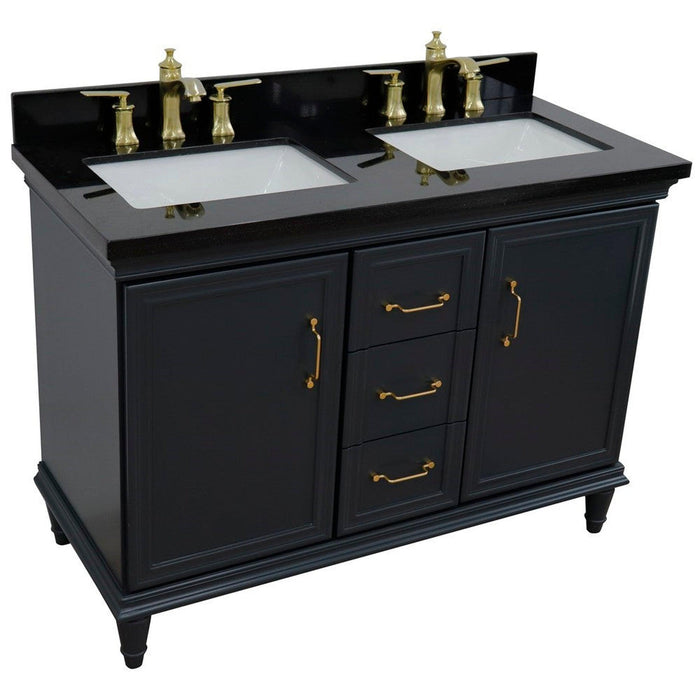 Bellaterra Home Forli 49" 2-Door 3-Drawer Dark Gray Freestanding Vanity Set - Luxe Vanity & Tub