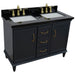 Bellaterra Home Forli 49" 2-Door 3-Drawer Dark Gray Freestanding Vanity Set - Luxe Vanity & Tub