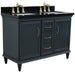 Bellaterra Home Forli 49" 2-Door 3-Drawer Dark Gray Freestanding Vanity Set - Luxe Vanity & Tub