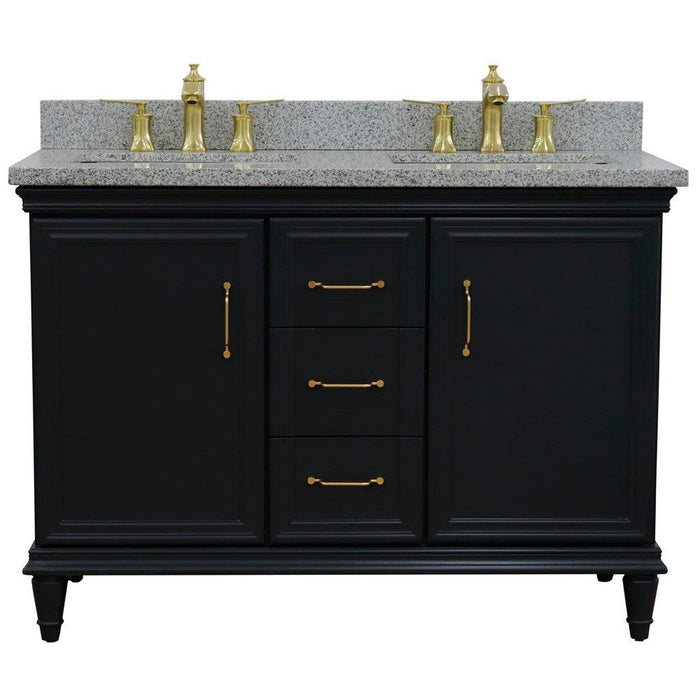 Bellaterra Home Forli 49" 2-Door 3-Drawer Dark Gray Freestanding Vanity Set - Luxe Vanity & Tub