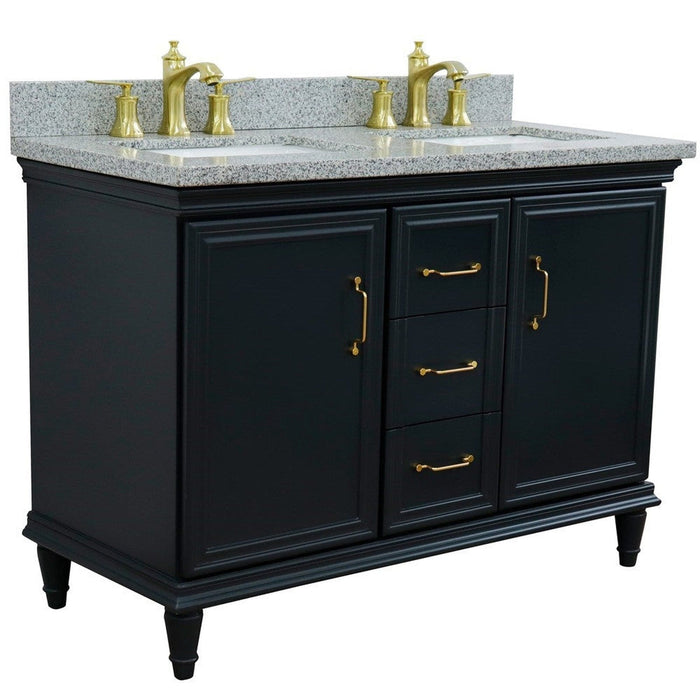 Bellaterra Home Forli 49" 2-Door 3-Drawer Dark Gray Freestanding Vanity Set - Luxe Vanity & Tub