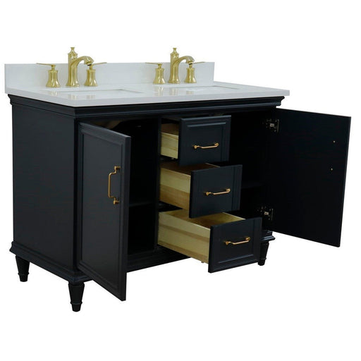 Bellaterra Home Forli 49" 2-Door 3-Drawer Dark Gray Freestanding Vanity Set - Luxe Vanity & Tub