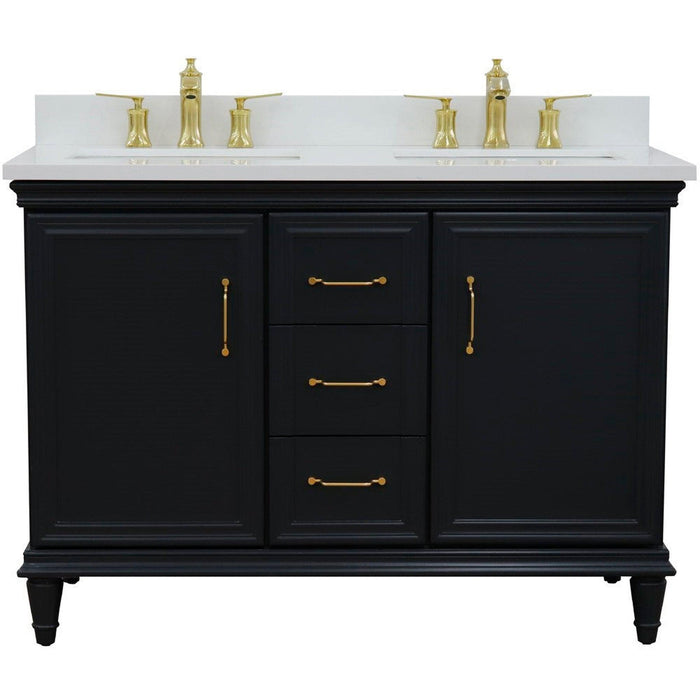 Bellaterra Home Forli 49" 2-Door 3-Drawer Dark Gray Freestanding Vanity Set - Luxe Vanity & Tub