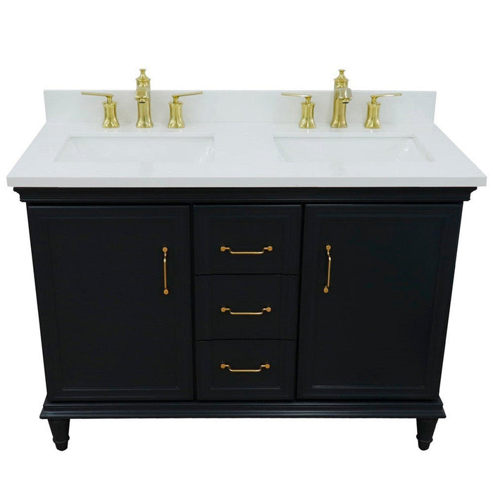 Bellaterra Home Forli 49" 2-Door 3-Drawer Dark Gray Freestanding Vanity Set - Luxe Vanity & Tub