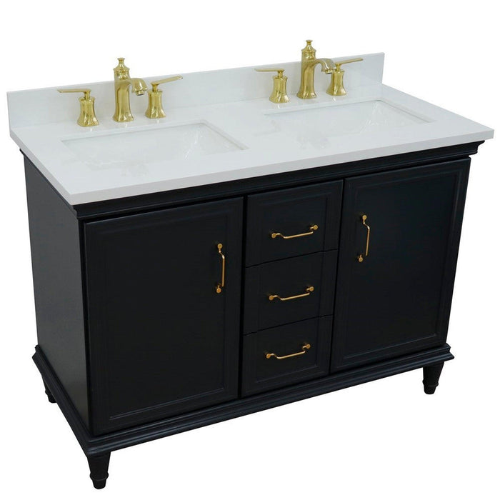 Bellaterra Home Forli 49" 2-Door 3-Drawer Dark Gray Freestanding Vanity Set - Luxe Vanity & Tub