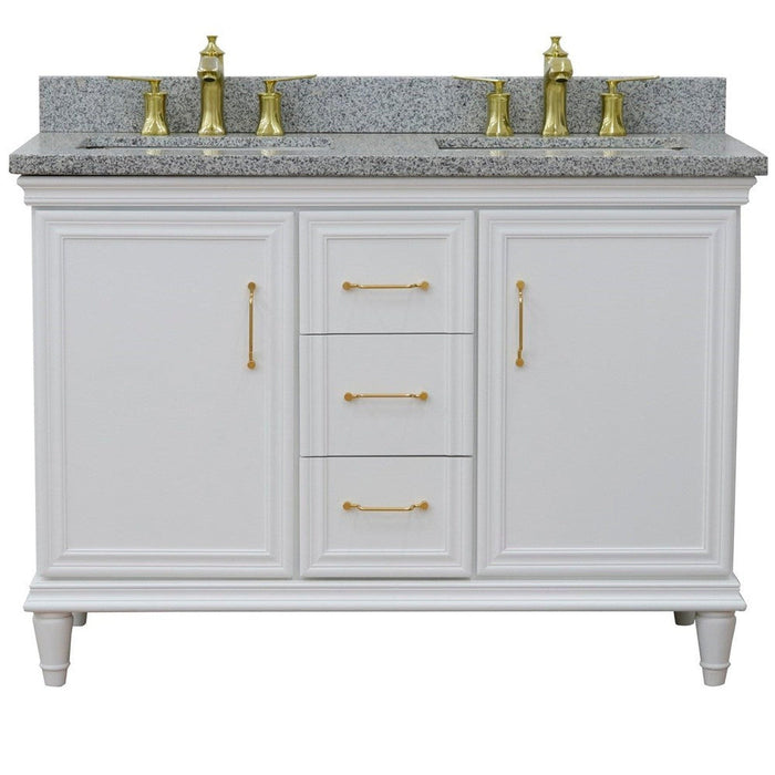 Bellaterra Home Forli 49" 2-Door 3-Drawer White Freestanding Vanity Set - Luxe Vanity & Tub