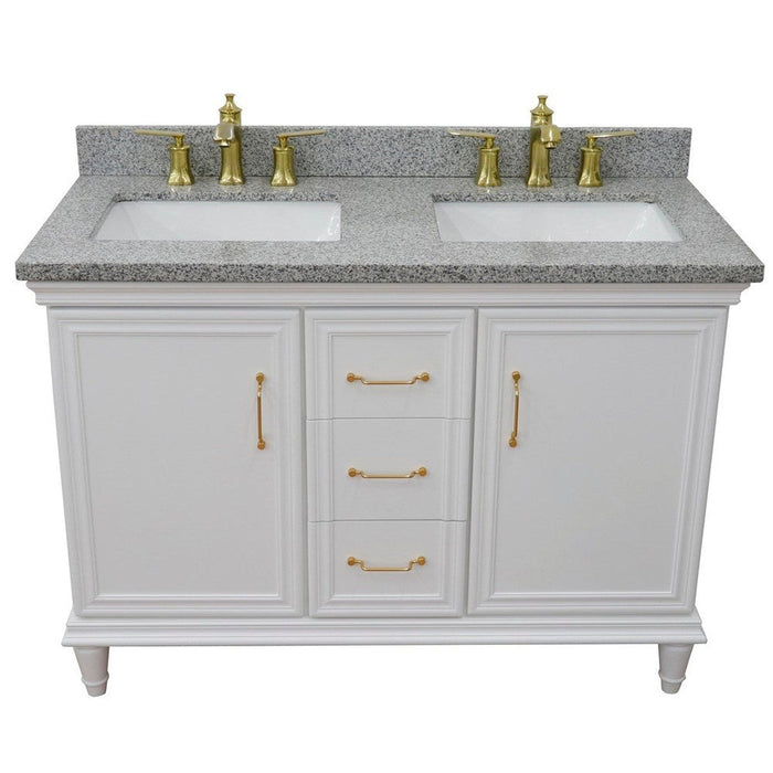 Bellaterra Home Forli 49" 2-Door 3-Drawer White Freestanding Vanity Set - Luxe Vanity & Tub