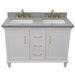 Bellaterra Home Forli 49" 2-Door 3-Drawer White Freestanding Vanity Set - Luxe Vanity & Tub