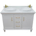 Bellaterra Home Forli 49" 2-Door 3-Drawer White Freestanding Vanity Set With Ceramic Double Vessel Sink and White Quartz Top - Luxe Vanity & Tub