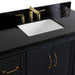 Bellaterra Home Forli 49" 2-Door 6-Drawer Dark Gray Freestanding Vanity Set With Ceramic Undermount Rectangular Sink and Black Galaxy Granite Top - Luxe Vanity & Tub