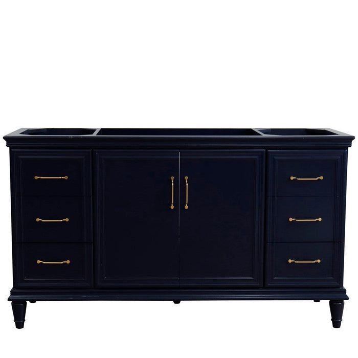 Bellaterra Home Forli 60" 2-Door 6-Drawer Blue Freestanding Single Vanity Base