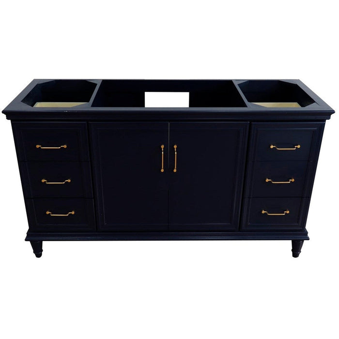 Bellaterra Home Forli 60" 2-Door 6-Drawer Blue Freestanding Single Vanity Base - Luxe Vanity & Tub