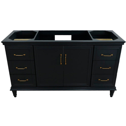 Bellaterra Home Forli 60" 2-Door 6-Drawer Dark Gray Freestanding Single Vanity Base - Luxe Vanity & Tub