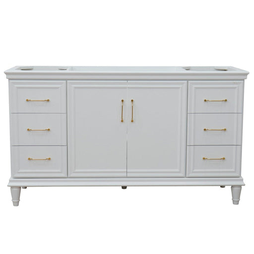 Bellaterra Home Forli 60" 2-Door 6-Drawer White Freestanding Single Vanity Base