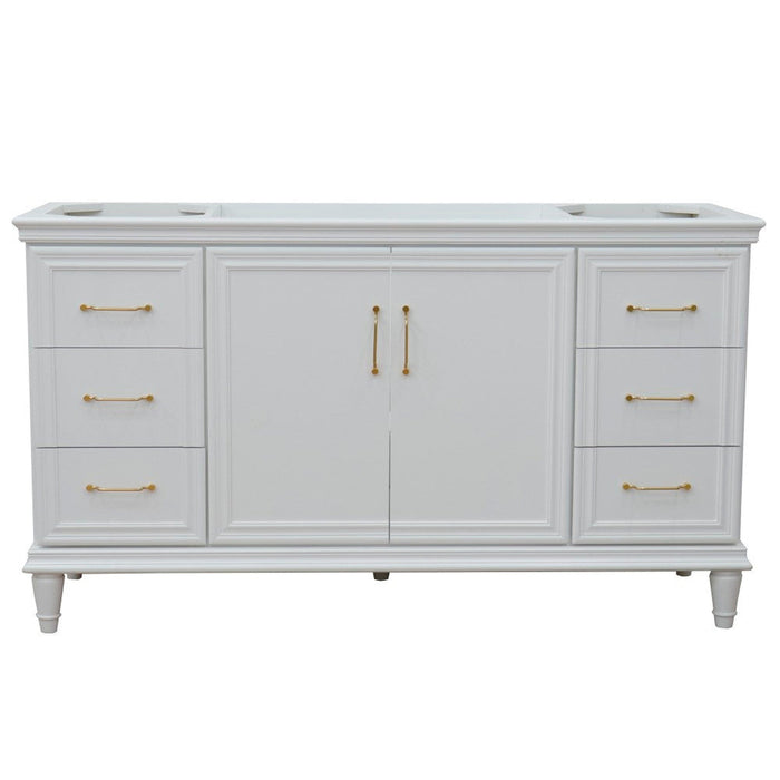 Bellaterra Home Forli 60" 2-Door 6-Drawer White Freestanding Single Vanity Base